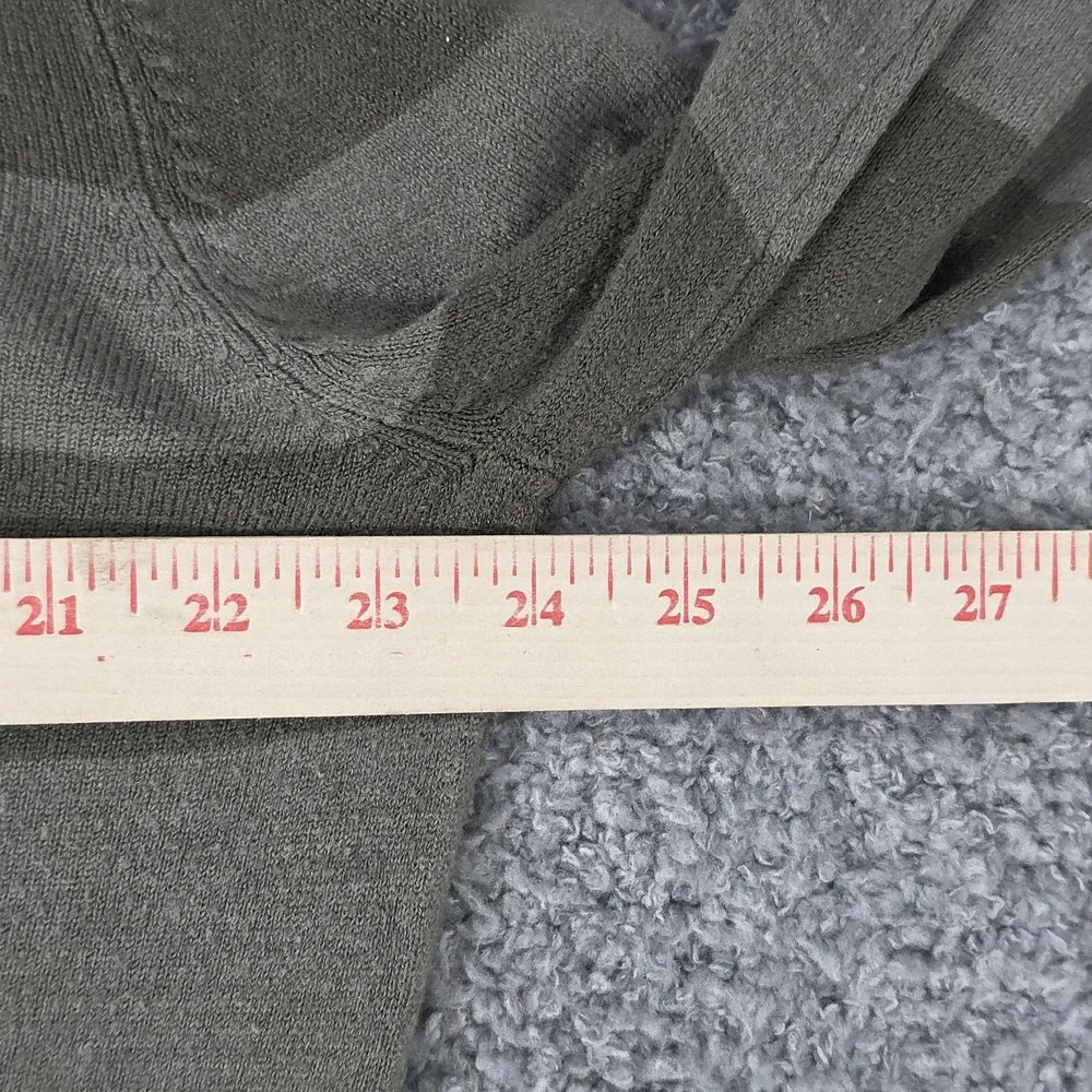 Zara Knit‎ Sweater Mens Small Gray Striped V Neck Cotton Lightweight Pullover